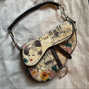 vintage christian dior limited edition saddle bag